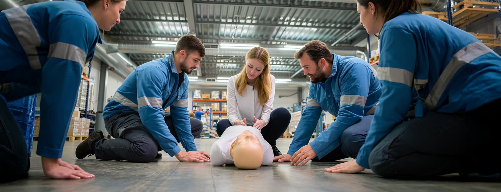 A woman providing first-aid training