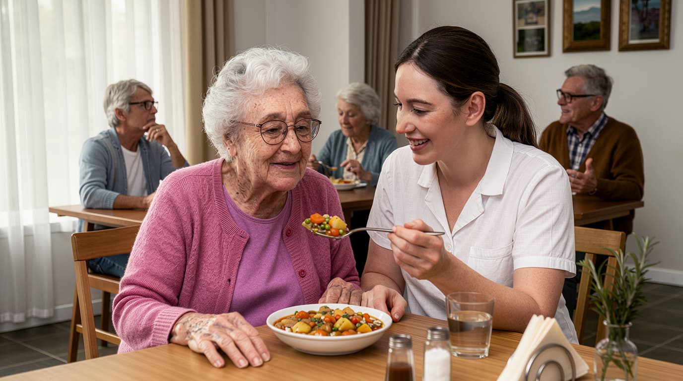 The proper treatment of residents in nursing homes at mealtimes