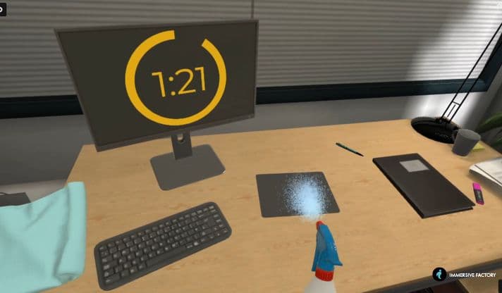 The VR Sensitization - Hygiene Office training developped by Immersive Factory