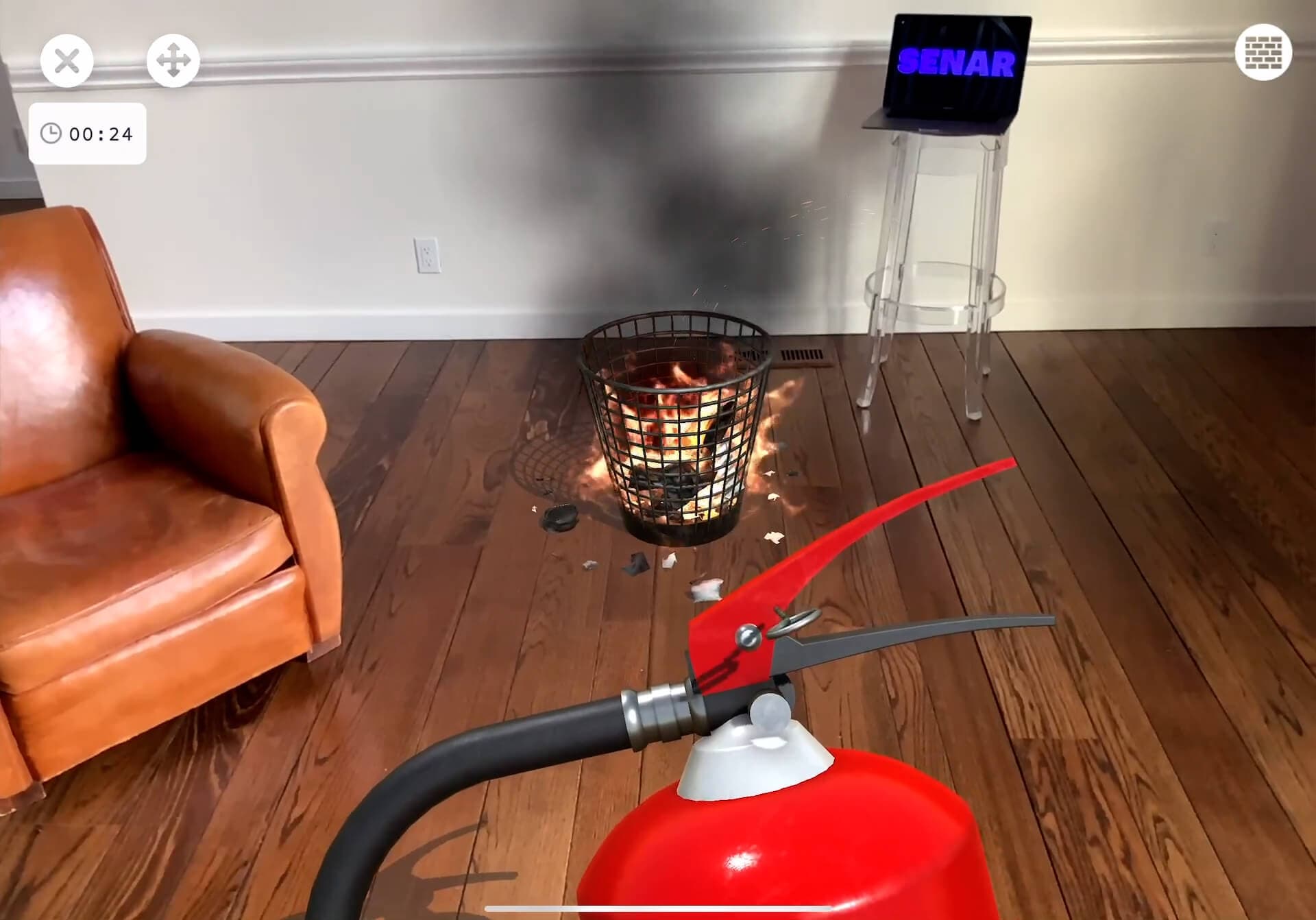 Senar AR fire simulation