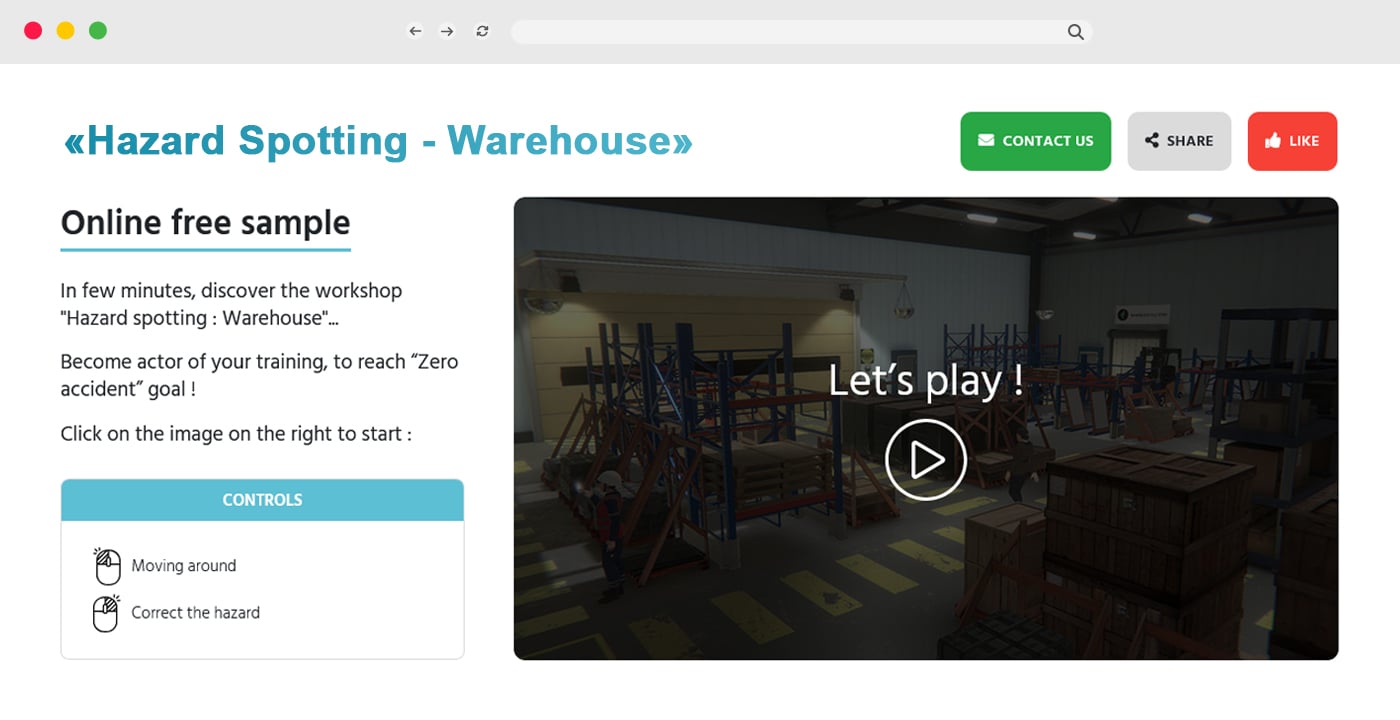 Hazard Spotting - Warehouse workshop