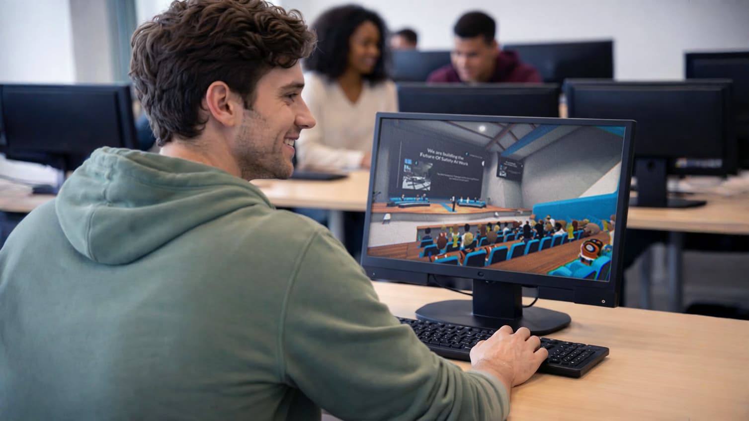 A university student using the virtual campus