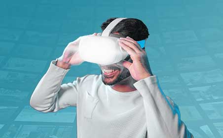 Man training with VR headset